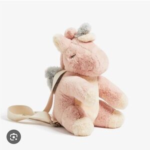 Zara Kids Pink Plush Unicorn Bag Purse Backpack